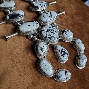 White Buffalo Squash Blossom Necklace